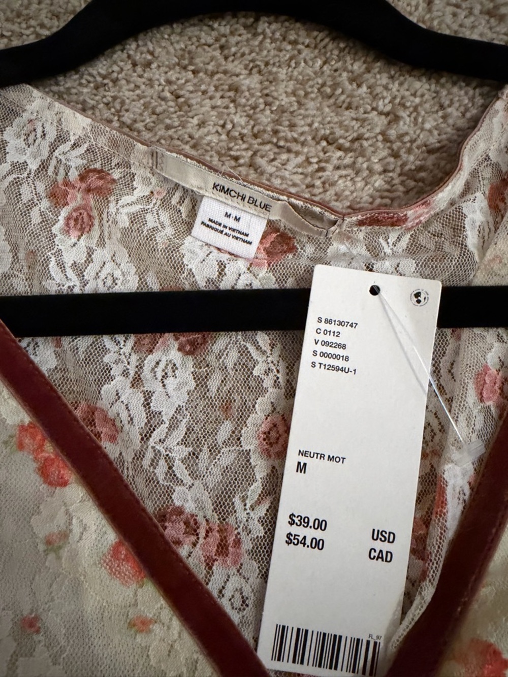 Urban Outfitters Lace Floral Tie-Front Tops — Black/Blue & Cream/Orange - Picture 3 of 7
